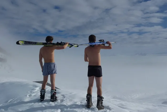 运动型男子，热，男士，适合，滑雪，滑雪，训练有素，性感