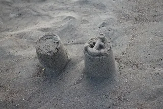 沙堡，沙，海滩，太阳，阳光明媚，城堡，夏天