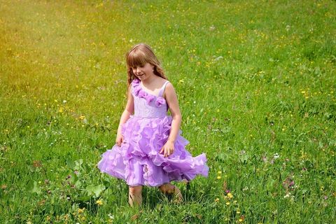 女孩，人类，人，儿童，女性，连衣裙，金发，