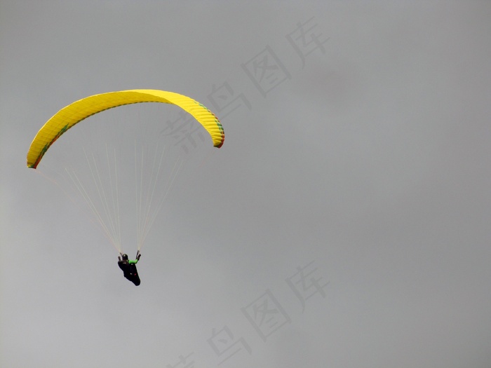 降落伞，时间，恶劣的天气，黄色，风暴