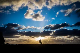 日落，场景，海滩，自然，天空，太阳，风景