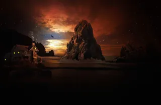 景观，水，海，天空，岩，首页，云团，明星