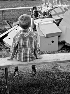 男孩，坐，手表，儿童，休息