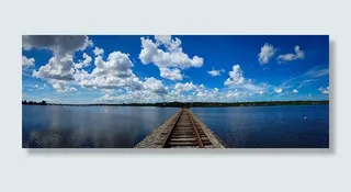 奥兹玛，佛罗里达，火车铁轨，水，云，性质