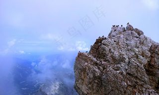 楚格峰，岩石，鸟类，登山，行山，首脑会议