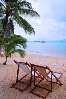 泰国，沙滩，假期，棕榈树