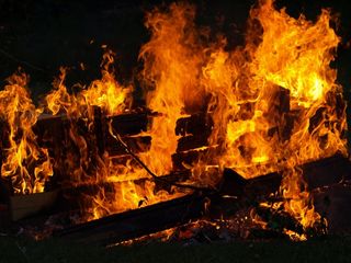 火，柴火，火焰，烧伤，热，火花火