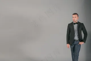 西服,美女,女孩,男孩,礼服,领结时尚男子人