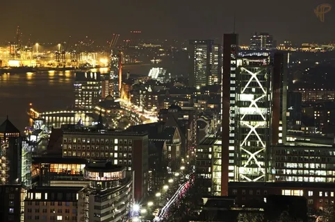 汉堡,夜,长时间曝光,汉堡港,易北河 汉堡,夜,长时间曝光,汉堡港,易北河