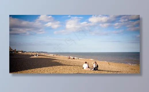 海滩，家庭，天空，沧海，夏天，沙，人，假期