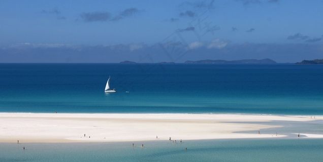白沙，东海岸，太平洋，海，蓝色