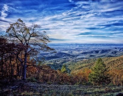 弗吉尼亚州，景观，山，谷，天空，云