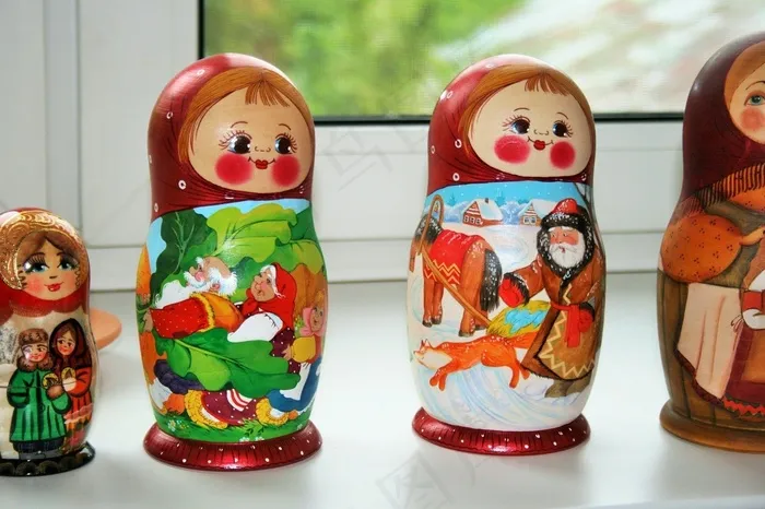 娃娃，Matrioshka，装饰，传统，设置