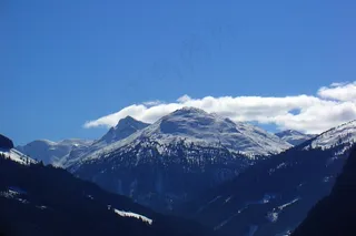 山脉，高山，冬季，雪，后kartenmotiv