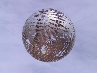 现代，蕨类，金属，雕塑，具有里程碑意义，绳索，浮法