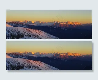 日落，南蒂罗尔，白云岩，山，太阳，阴影