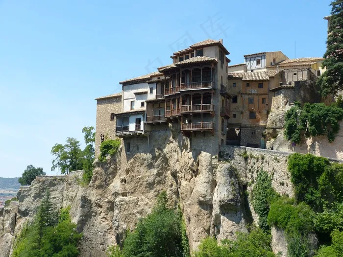 盆地，吊屋，西班牙，旧城区，建筑
