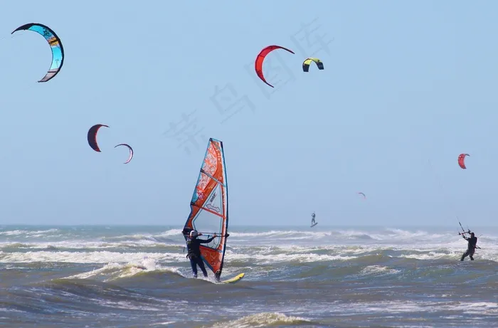 水上运动，风筝，风帆冲浪，海洋，大海，海滩
