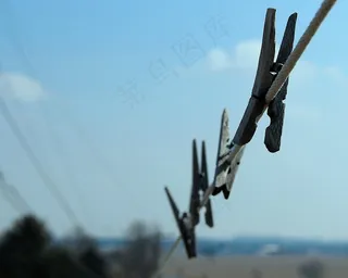 天空，晾衣绳，新鲜，空气，云，国家，农村