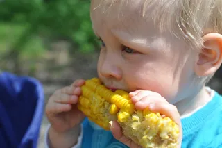 儿童，吃，玉米，健康，孩子，男孩