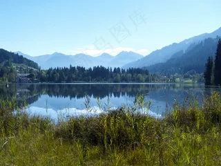 Schwartzee，奥地利，湖，山，自然，景观