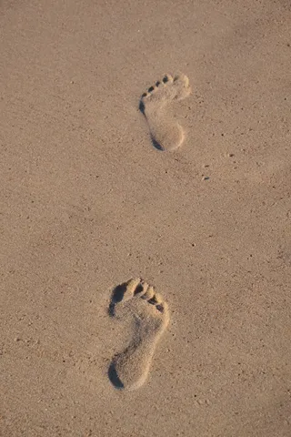 痕迹，脚，沙，海岸，海滩，波罗的海