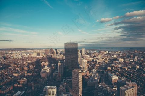 tonight,都市夜景,油画,风景,建筑,在天空中的云彩下的城市景观