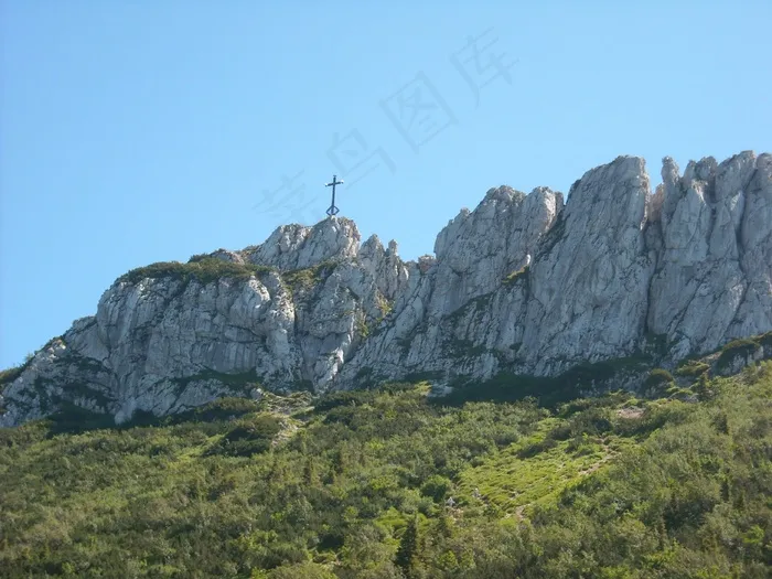 巴伐利亚，高山，Kampenwand，岩，太阳，天空，蓝色