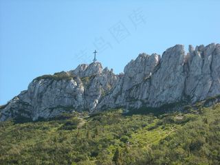 巴伐利亚，高山，Kampenwand，岩，太阳，天空，蓝色