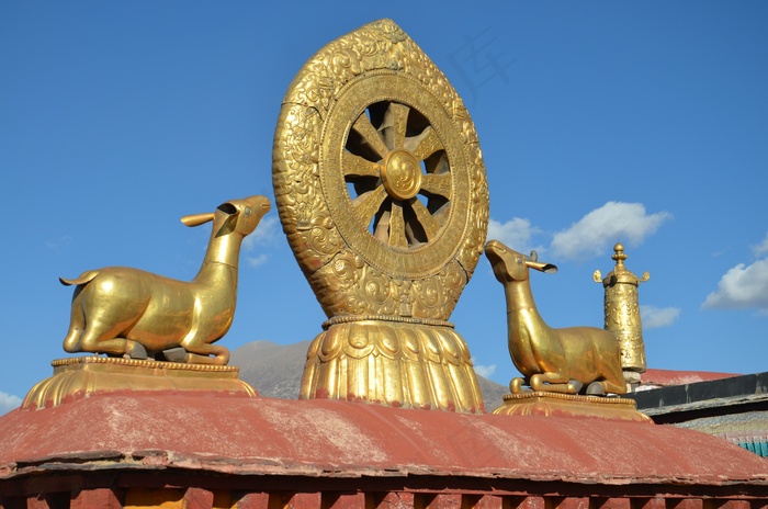 西藏，拉萨，大昭寺，屋顶，金顶