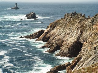 海角，岩石，大西洋，海洋，布列塔尼，Finistere