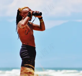 男人，哨兵，鲨鱼守护者，梅森堡，印度洋