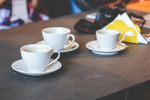 杯,杯,白色,咖啡,早上,表,餐厅 杯,杯,白色,咖啡,早上,表,餐厅