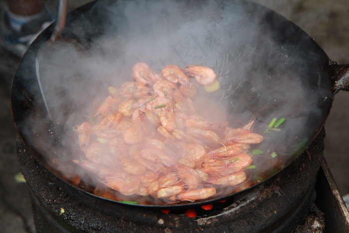 菜肴，美味，虾，烹饪，食品