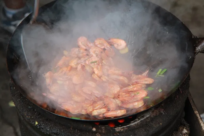 菜肴，美味，虾，烹饪，食品