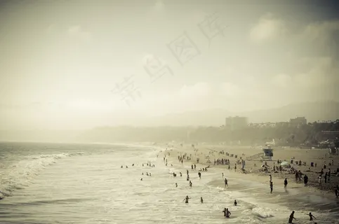 海滩，沙滩，海洋，太平洋，加利福尼亚州，人