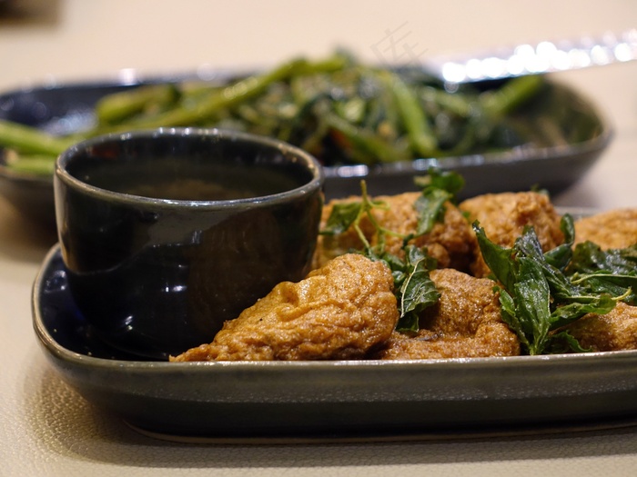 鱼糕，泰国，Tod Mun Pla，食品，餐厅