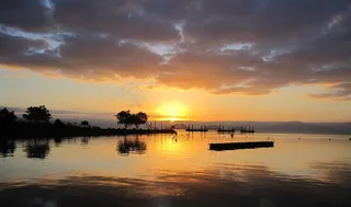 以色列，加利利海，日出，游泳，水，天空