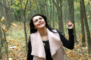 女孩，秋，黄色，叶子，美女，快乐，公园