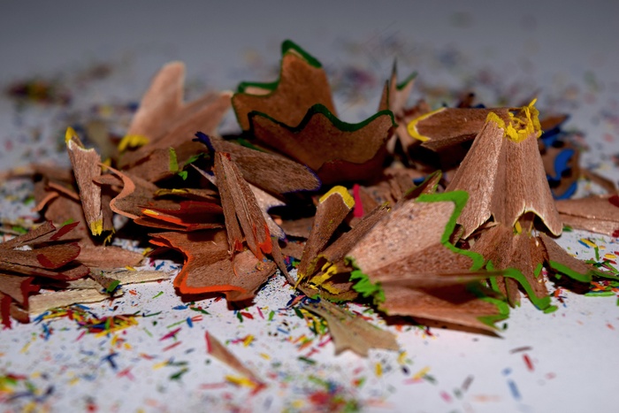 蜡笔，碎片，颜色，锐化，浪费，垃圾