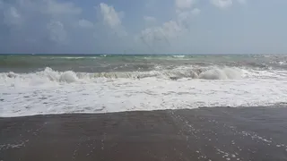 海，海滩，沙，波，假期，景观，云