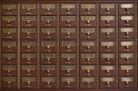 卡目录，抽屉，木材，黄铜，详细信息，陈旧