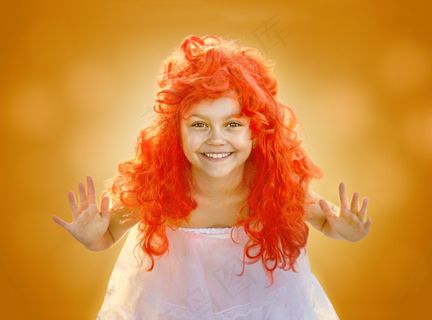 女孩，快乐，秋，明亮，多彩，微笑，脸