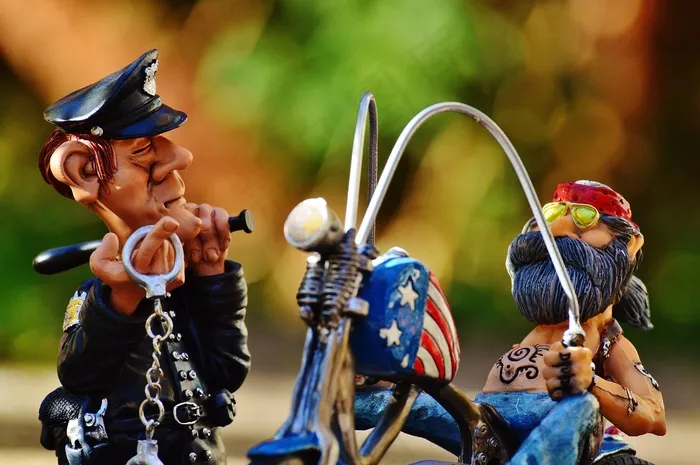 骑自行车的人，警察，控制，自行车，纹身，警察