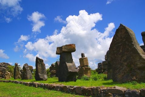 济州，石文化公园，巨石，石塔，旅行