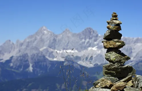 山,Dachstein,凯恩斯,高山,蓝色,全景图 山,Dachstein,凯恩斯,高山,蓝色,全景图