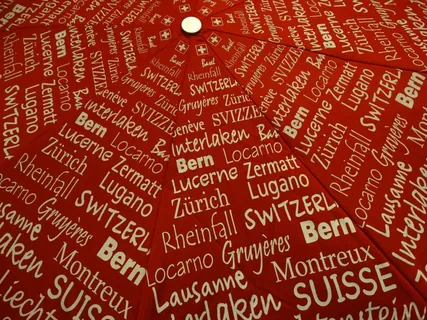 伞，瑞士城市，伯尔尼，红色