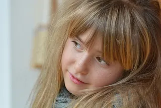 儿童，女孩，脸，金发，视图