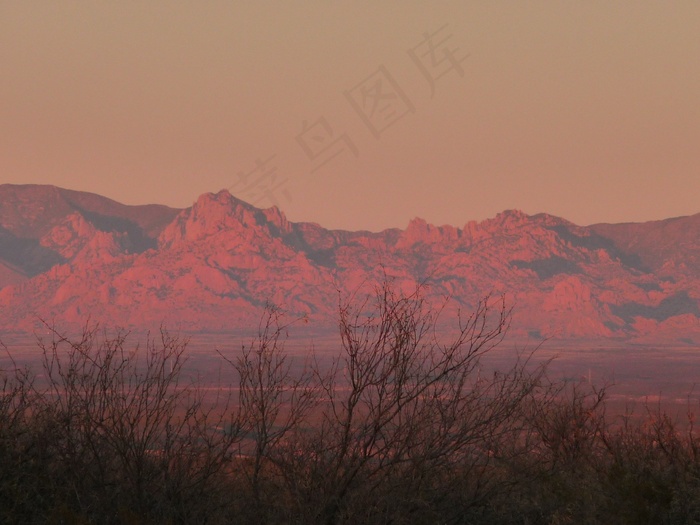加利福尼亚州，夕阳，山脉，黄昏，日落
