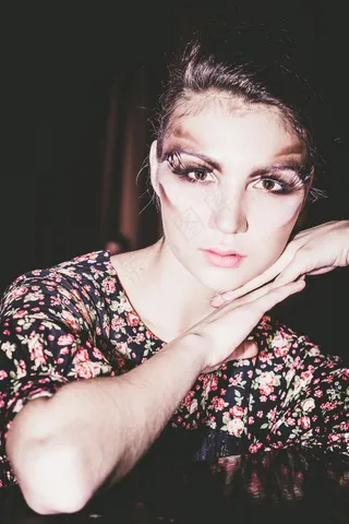 模型，女孩，连衣裙，视图，美女，黑暗的背景